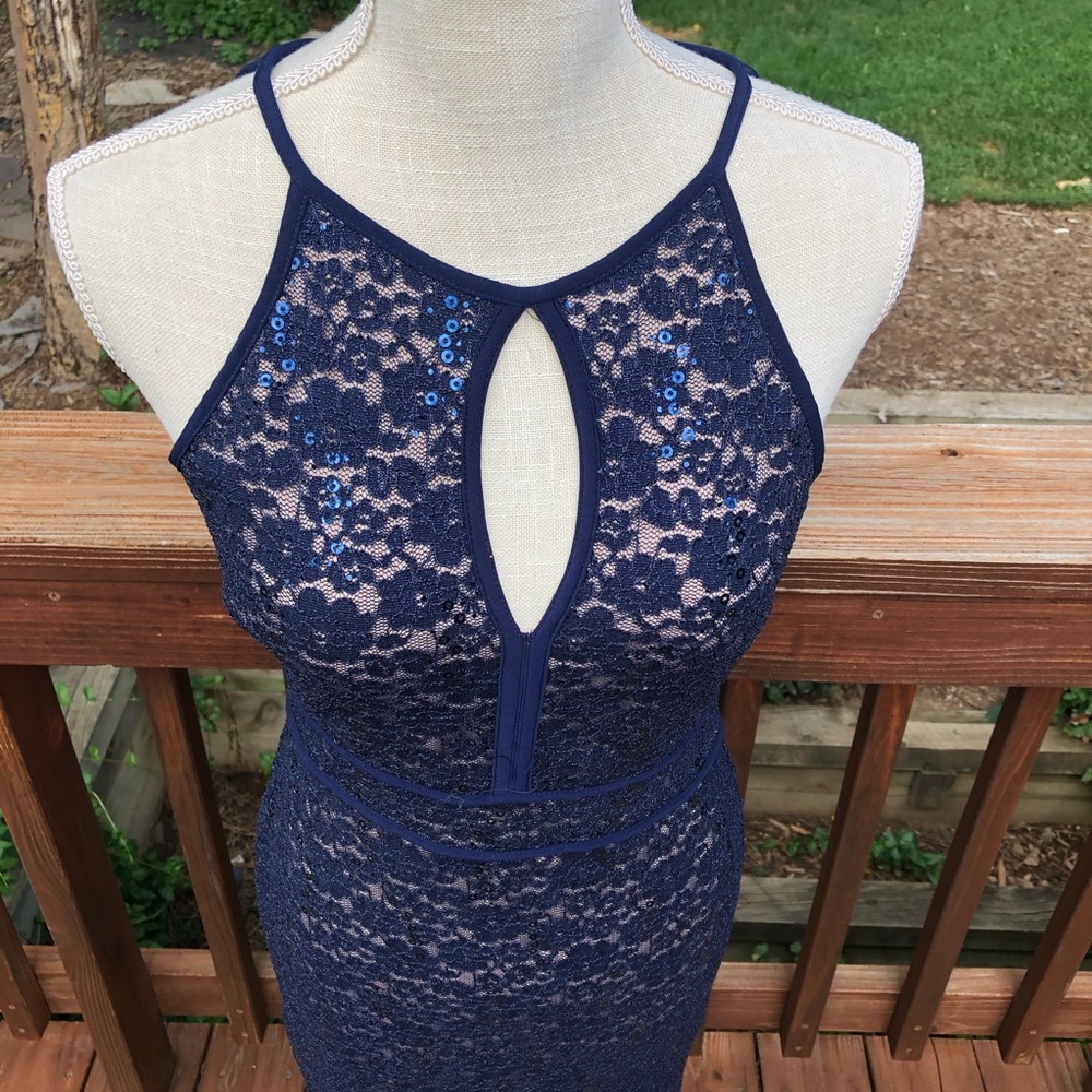 DB Established 1962 Blue Sequin Lace MIDI Dress, 4 - Picture 10 of 11